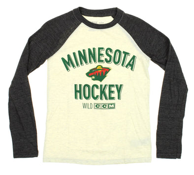 NHL Youth Minnesota Wild Vintage Long Sleeve Raglan Tee