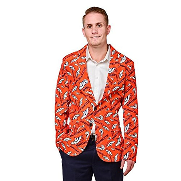Forever Collectables NFL Men's Denver Broncos Ugly Business Jacket, Orange