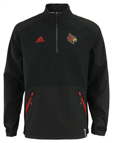 Adidas NCAA Men's Louisville Cardinals Quarter Zip Pullover Jacket, Black