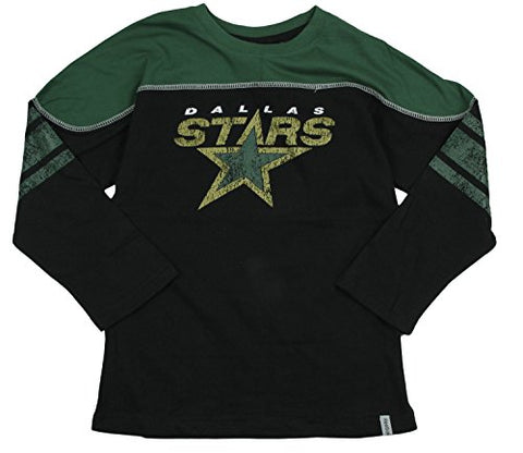 Reebok NHL Youth Boy's Dallas Stars Long Sleeve Shootout Tee Shirt, Black