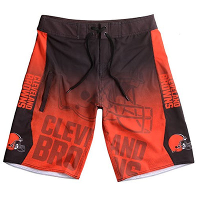 KLEW NFL Men's Cleveland Browns Gradient Board Shorts