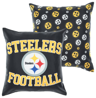 FOCO NFL Pittsburgh Steelers 2 Pack Couch Throw Pillow Covers, 18 x 18