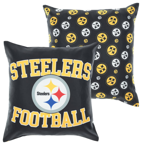 FOCO NFL Pittsburgh Steelers 2 Pack Couch Throw Pillow Covers, 18 x 18