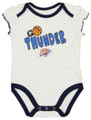 Outerstuff Oklahoma City Thunder NBA Girls Newborn (0M-9M) 3 Pack Bodysuit set