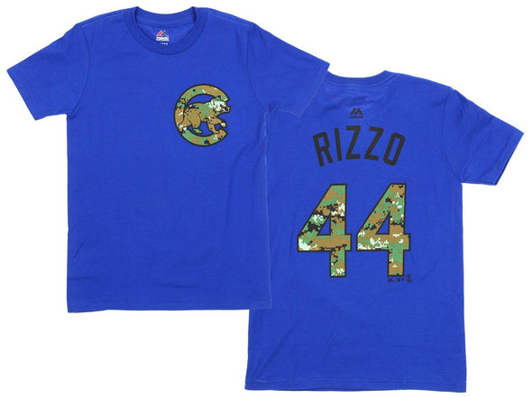MLB Boys Youth Outerstuff Chicago Cubs Anthony Rizzo #44 USMC Woodland Camo Logo T-Shirt
