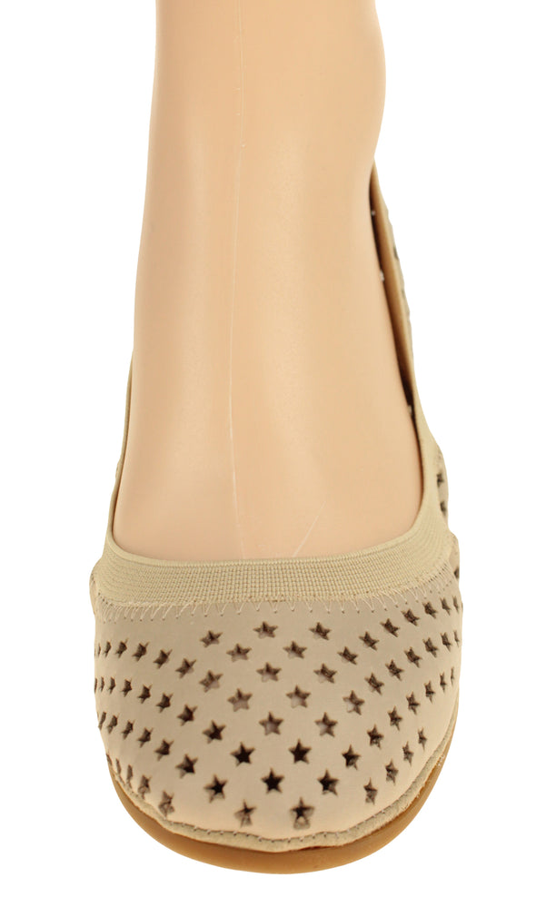 Yosi Samra Women's Samara Star Perforated Leather Ballet Flat