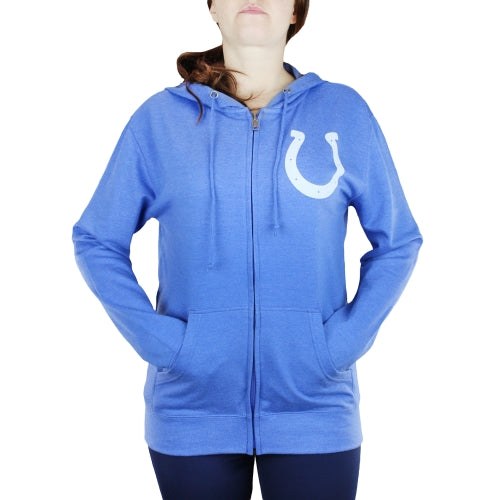 Indianapolis Colts NFL Womens Double Coverage Full Zip French Terry Hoodie