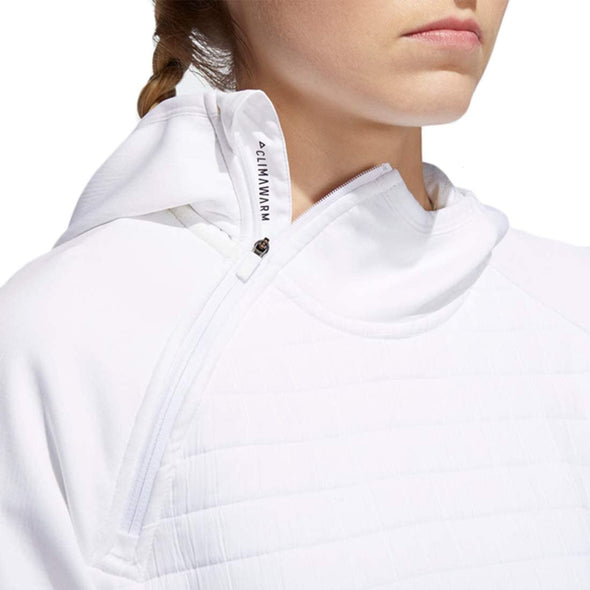 adidas Womens Cold Weather Quilted 1/2 Zip Jacket, White