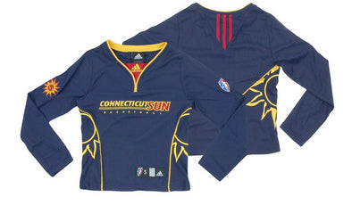 WNBA Youth Connecticut Sun Long Sleeve Shooting Shirt Top, Navy Blue