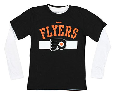 Reebok NHL Hockey Youth Boys Philadelphia Flyers Hat Trick T-Shirt Combo Pack, Black