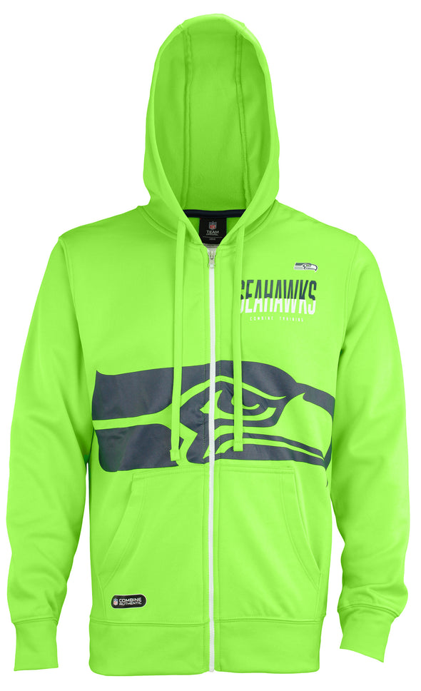 Outerstuff NFL Men's Seattle Seahawks Drill Performance Full Zip Hoodie