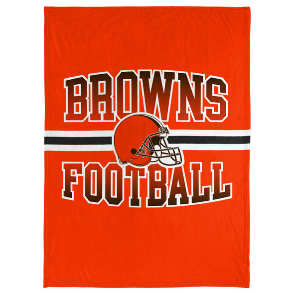 FOCO NFL Cleveland Browns Stripe Micro Raschel Plush Throw Blanket, 45 x 60