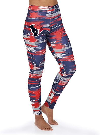 Zubaz NFL Women's Houston Texans Brushed Paint Team Color Leggings