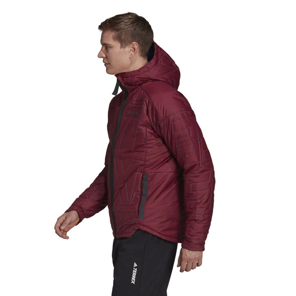 adidas Men's Terrex Myshelter Primaloft Hooded Padded Jacket, Shadow Red