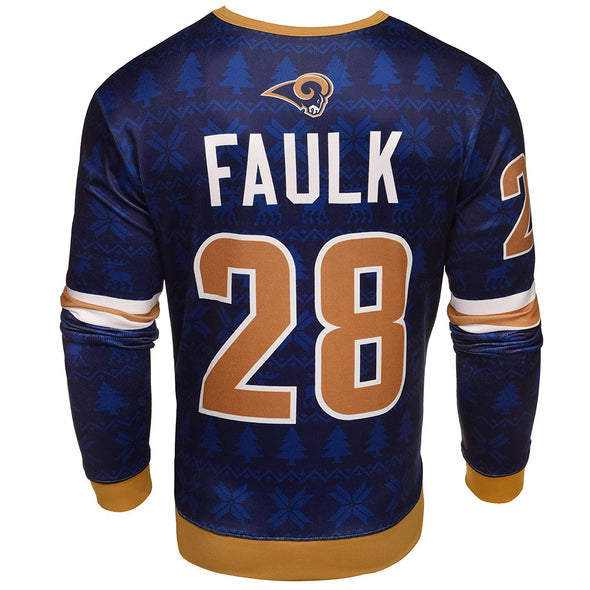 NFL Men's St. Louis Rams Marshall Faulk Retired Player Ugly Sweater