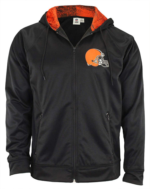 Zubaz NFL Cleveland Browns Men's Heavyweight Full Zip Fleece Hoodie