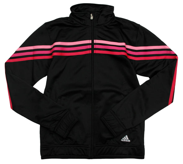 Adidas Youth Girls Pursuit Full Zip Up 3 Stripe Track Jacket, 3 Colors