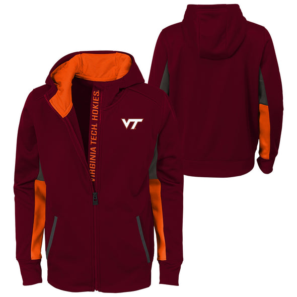 Outerstuff NCAA Youth Virginia Tech Hokies Connected Fleece Zip Sweater