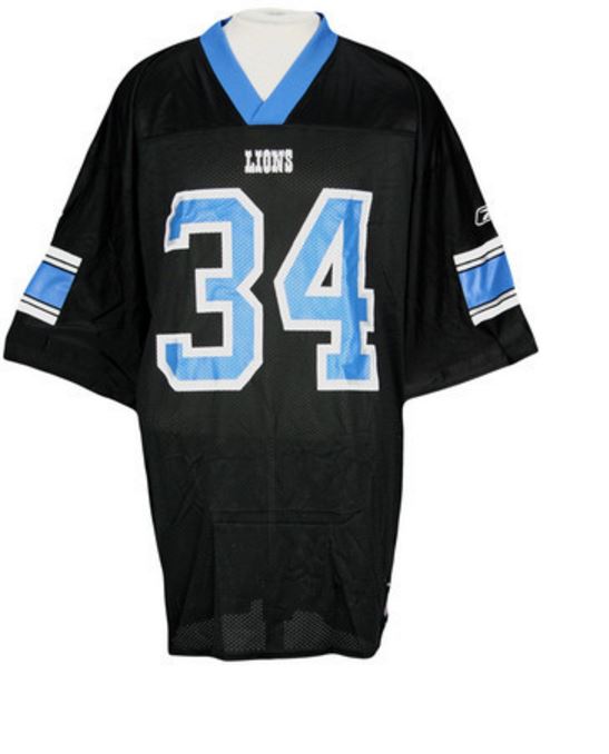 Reebok NFL Men's Detroit Lions Kevin Jones #34 Mid-Tier Throwback Jersey, Black