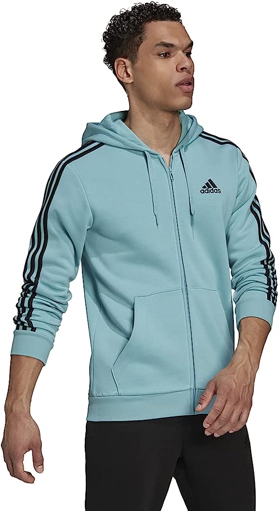 tellen strijd gevaarlijk adidas Men's Essentials Fleece 3-Stripes Full-Zip Hoodie, Mint Tone/Bl –  Fanletic