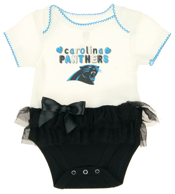 Outerstuff NFL Baby Girl Newborn Carolina Panthers Creeper 3-Piece Layette Set