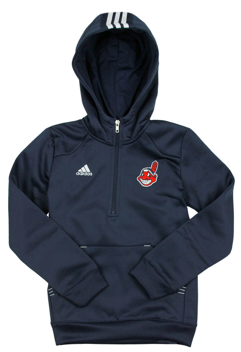 Adidas MLB Youth Cleveland Sideline Player Pullover Hoodie - Navy