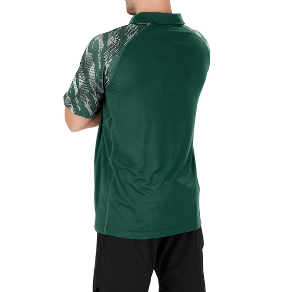 Zubaz NFL Men's New York Jets Elevated Field Polo W/ Viper Print Accent