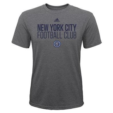 adidas New York City FC MLS Toddler (2T-4T) Locker Stacked Performance Grey Short Sleeve Tee