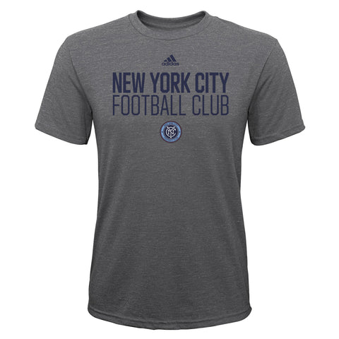 adidas New York City FC MLS Toddler (2T-4T) Locker Stacked Performance Grey Short Sleeve Tee