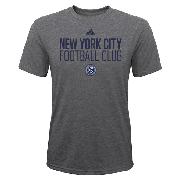 adidas New York City FC MLS Toddler (2T-4T) Locker Stacked Performance Grey Short Sleeve Tee
