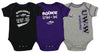 OuterStuff NCAA Infant Wisconsin Whitewater Warhawks 3 Piece Bodysuit Set