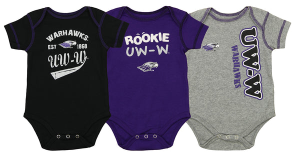 OuterStuff NCAA Infant Wisconsin Whitewater Warhawks 3 Piece Bodysuit Set