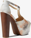 Jessica Simpson Danny 10 Women's Printed Block Heel Peep Toe Platform Sandals