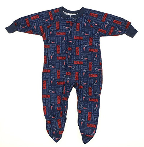 NFL Infants / Toddlers New England Patriots Fleece Footie Pajama Sleeper, Navy