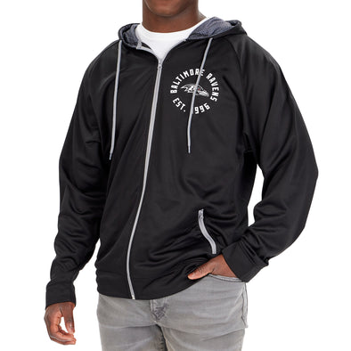 Zubaz Men's NFL Baltimore Ravens Full Zip Viper Print Fleece Hoodie