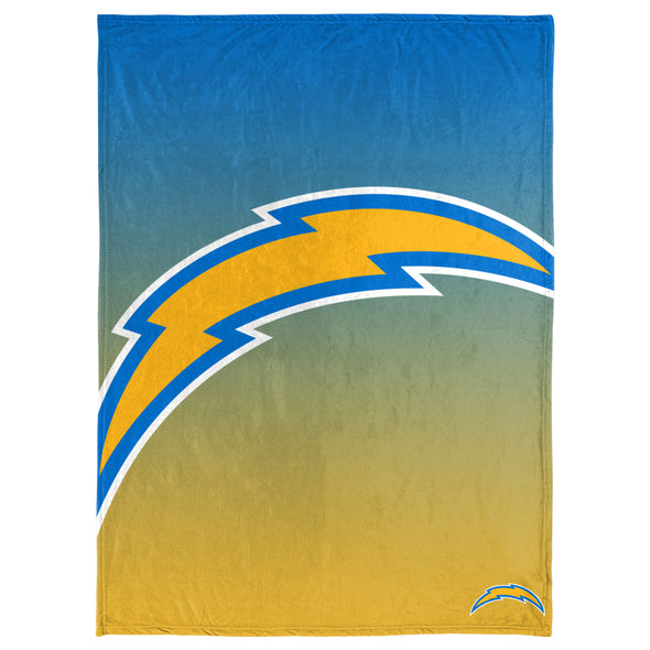 FOCO NFL Los Angeles Chargers Gradient Micro Raschel Throw Blanket, 50 x 60