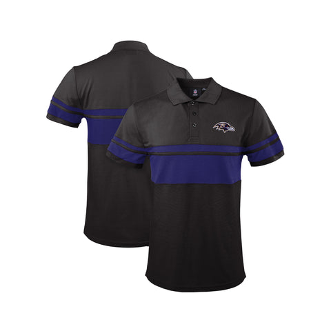 FOCO Men's NFL Baltimore Ravens Stripe Polo Shirt