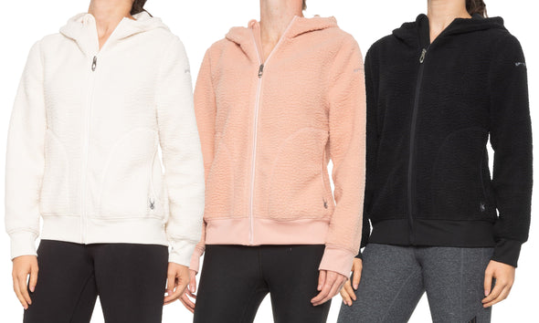 Spyder Women's Lydia Sherpa Fleece Full Zip Hooded Jacket, Color Options