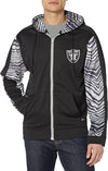 Zubaz Men's Las Vegas Raiders Team Color Zebra Accent Full Zip Hoodie