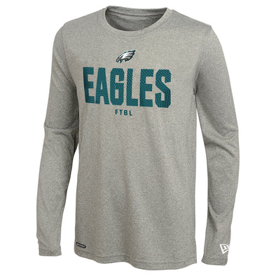 New Era NFL Men's Philadelphia Eagles Dri-Tek Heathered Grey Long Sleeve Tee