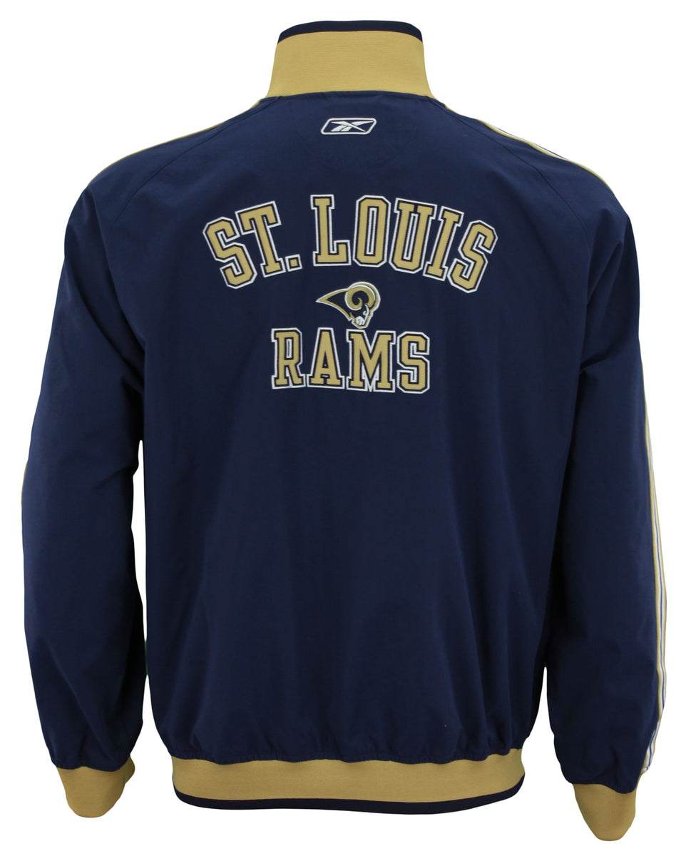 Reebok NFL Men's St Louis Rams Full Zip Wind Track Jacket, Navy – Fanletic