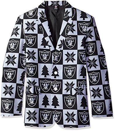 FOCO NFL Men's Oakland Raiders Patches Ugly Business Jacket