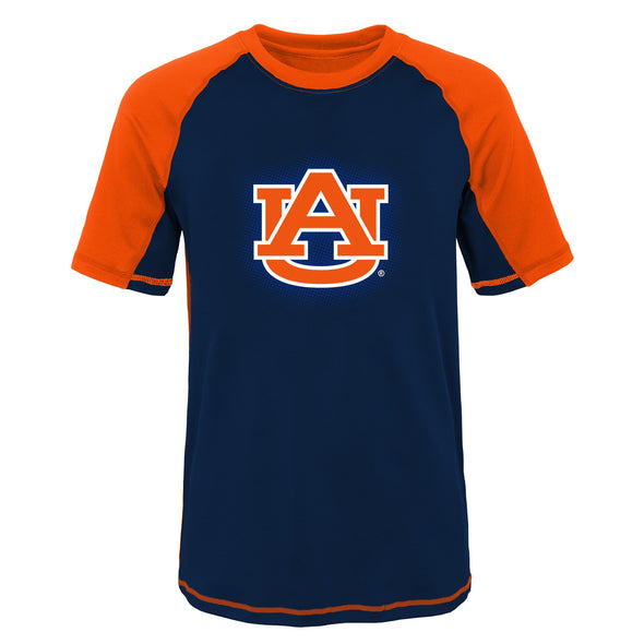 Outerstuff NCAA Youth Auburn Tigers Color Block Rash Guard Shirt