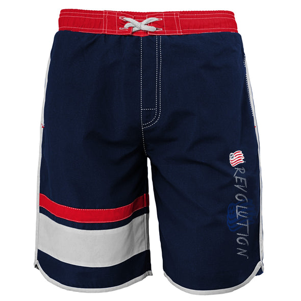Outerstuff MLS Youth New England Revolution Color Block Swim Trunks