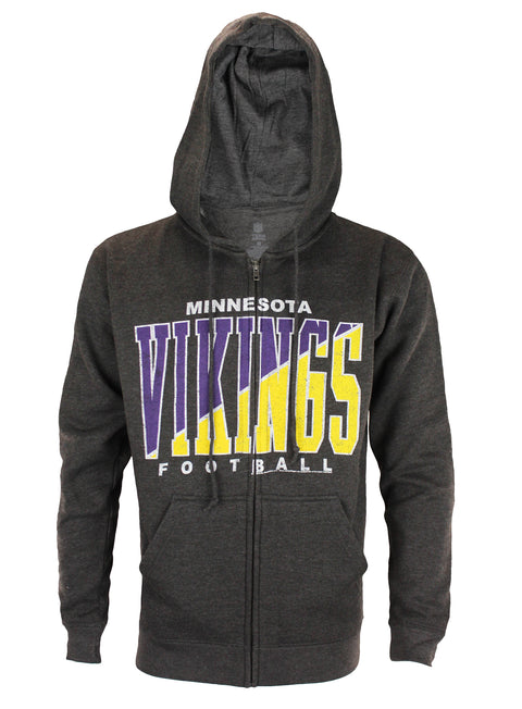 Minnesota Vikings NFL Football Mens Split Formation Fleece Hoodie, Gray