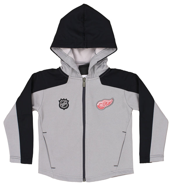 Outerstuff Detroit Red Wings NHL Kids (4-7) Delta Hooded Full Zip Jacket, Grey