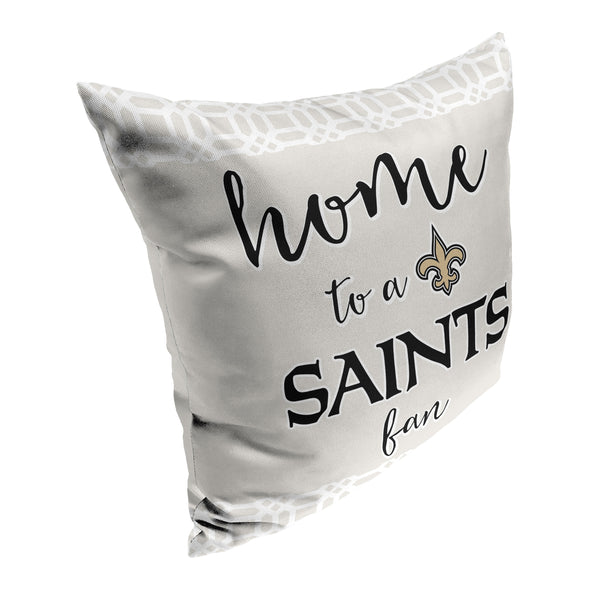 Northwest NFL New Orleans Saints Sweet Home Fan 2 Piece Throw Pillow Cover, 18x18