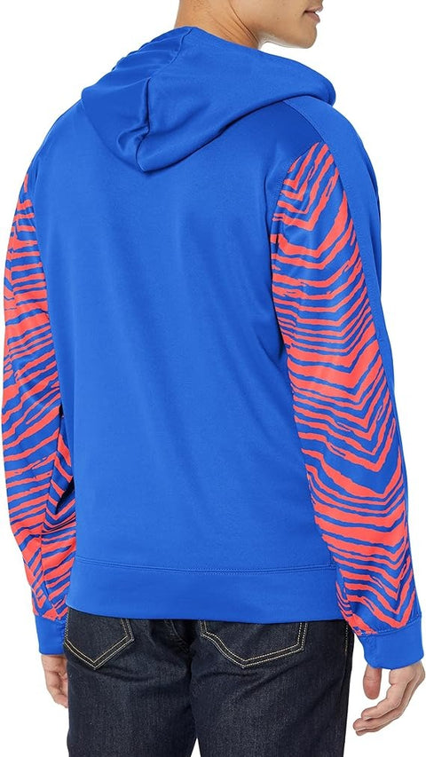 Zubaz Men's Buffalo Bills Team Color Zebra Accent Full Zip Hoodie