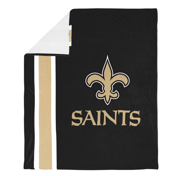 FOCO NFL New Orleans Saints Plush Soft Micro Raschel Throw Blanket, 50 x 60