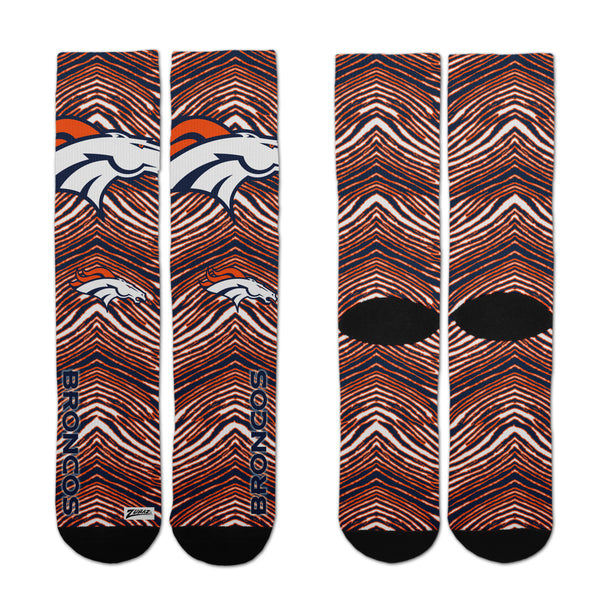 Zubaz By For Bare Feet NFL Adults Unisex Denver Broncos Zubified Dress Socks, Large